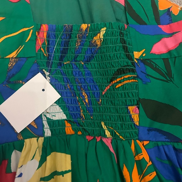 J. Crew Green Tropical Floral Halter Midi Dress with Bright Accents - Picture 6 of 12